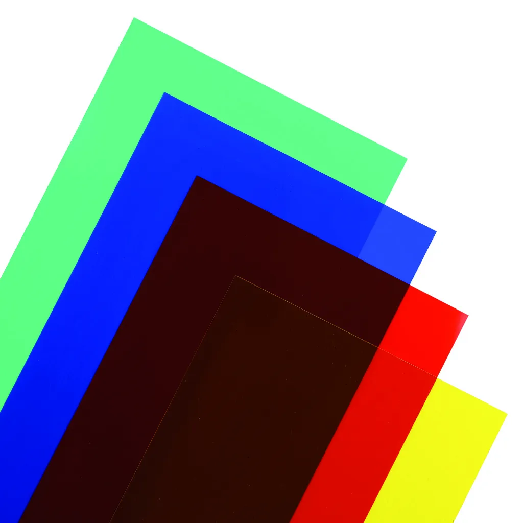 Transparente, farbige PVC-Platte